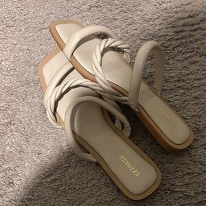 Express Women's Cream Braided Sandals